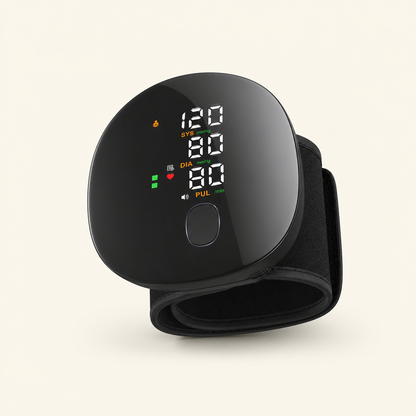 Rechargeable Wrist Blood Pressure Monitor - Accurate Digital Sphygmomanometer with Large Backlit LCD, Heart Rate Sensor & 198 Memory Recall