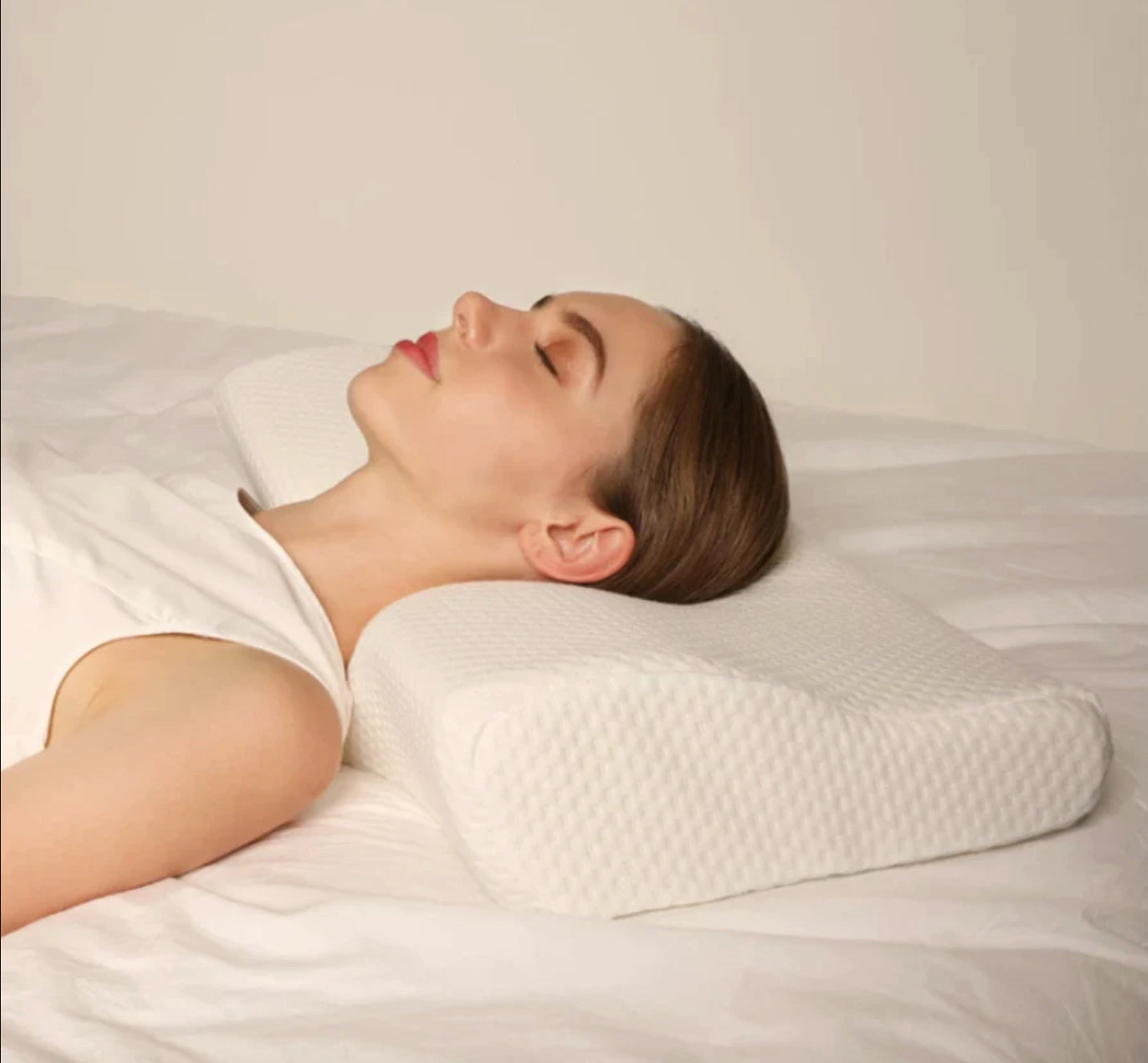 Orthopedic cervical contour memory foam pillow for neck pain and sleep alignment