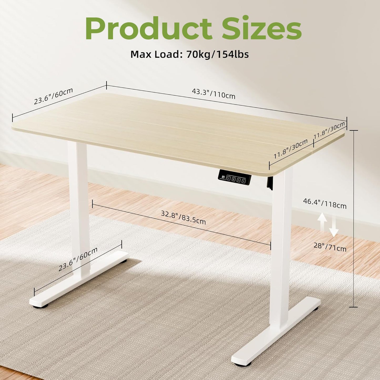 Electric adjustable sit-stand computer standing desk