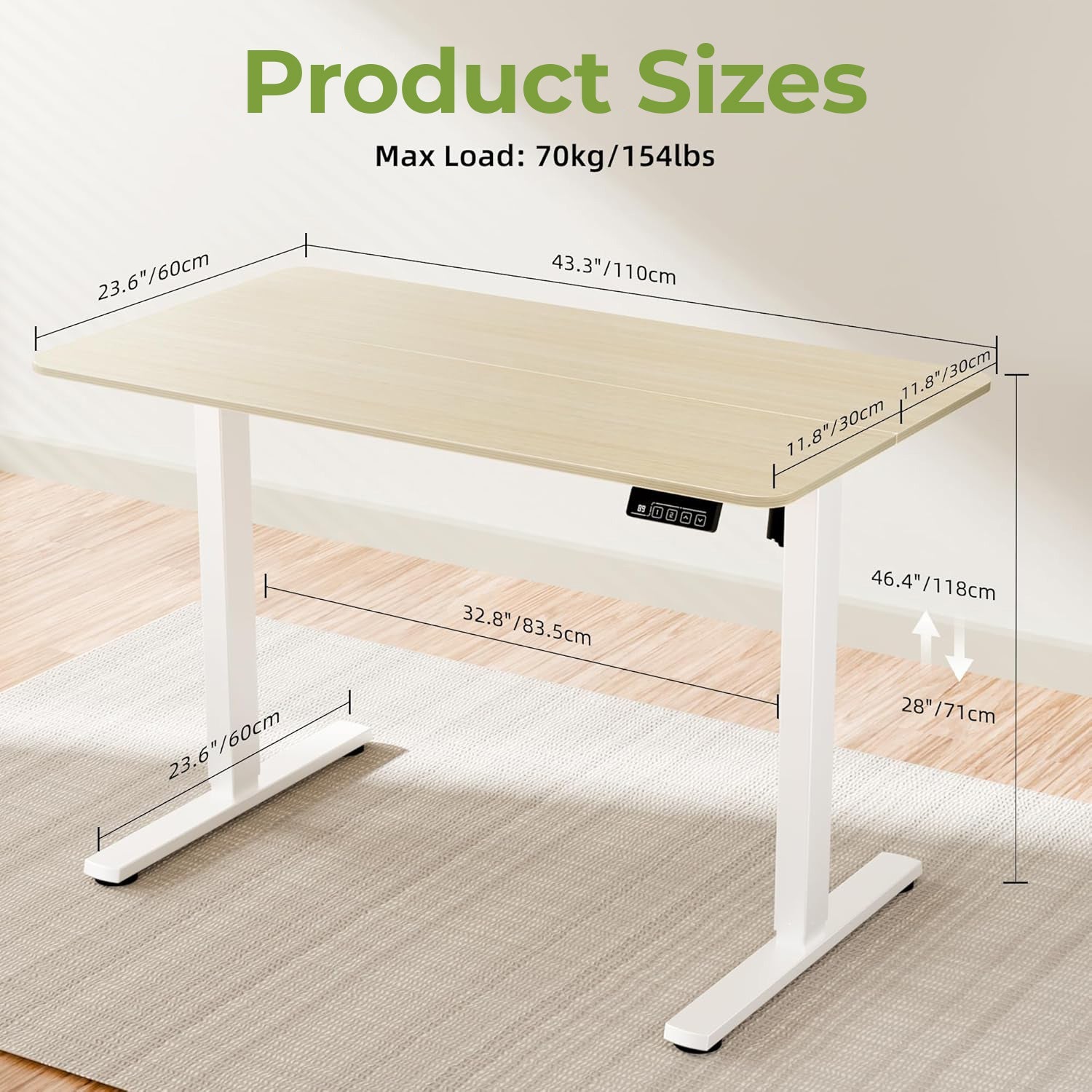 Electric adjustable sit-stand computer standing desk