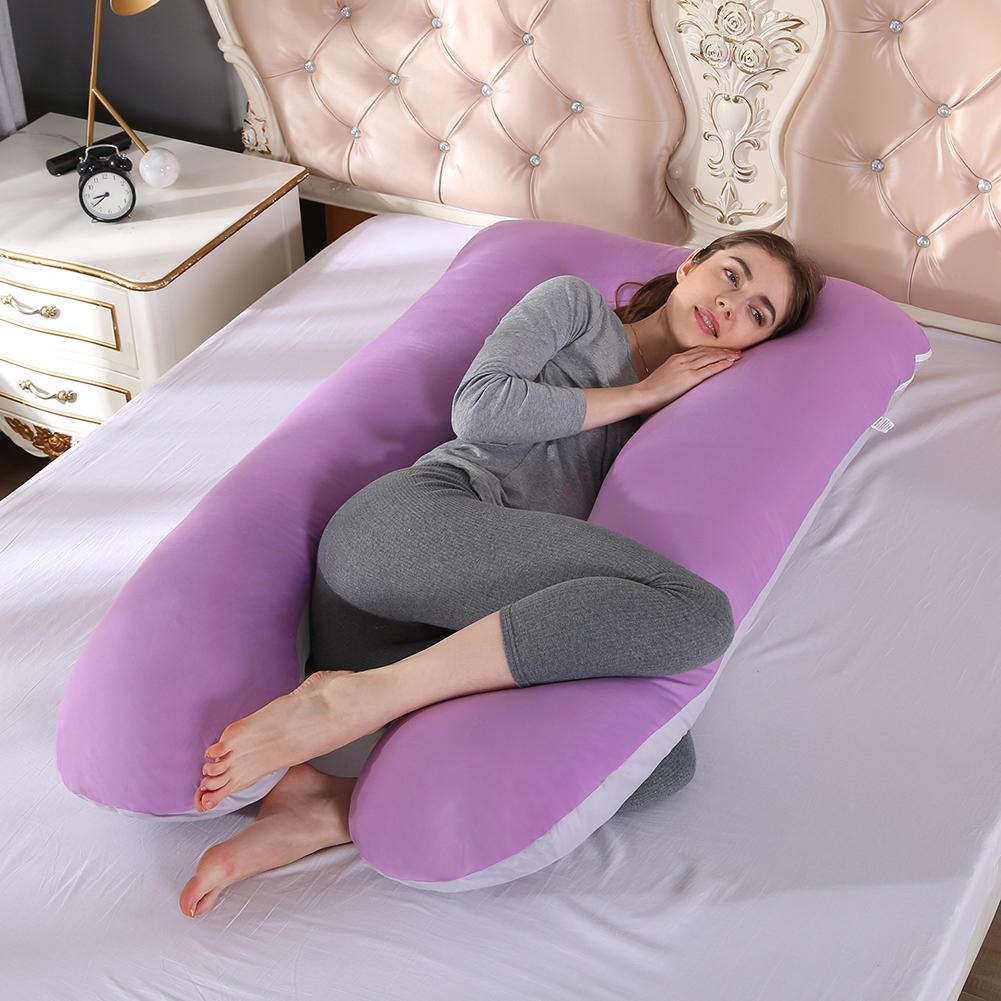 U-shaped full body pillow for side sleepers, pregnancy and back pain support