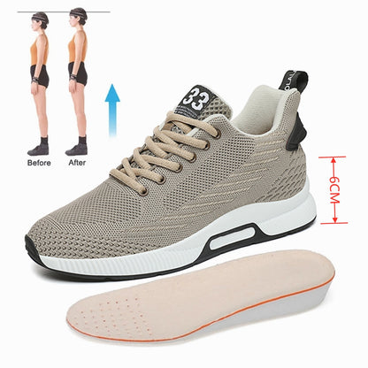 Height-boost comfort sneakers with hidden 6cm lift