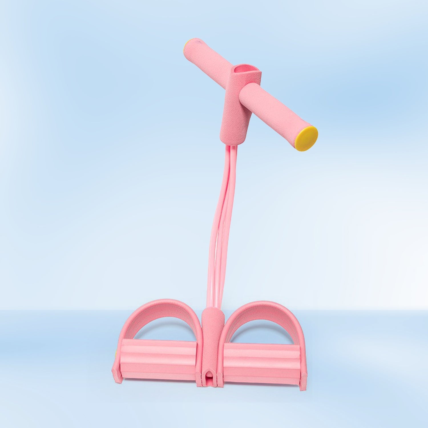Multi-function resistance band pedal exerciser with foot loops and foam handles