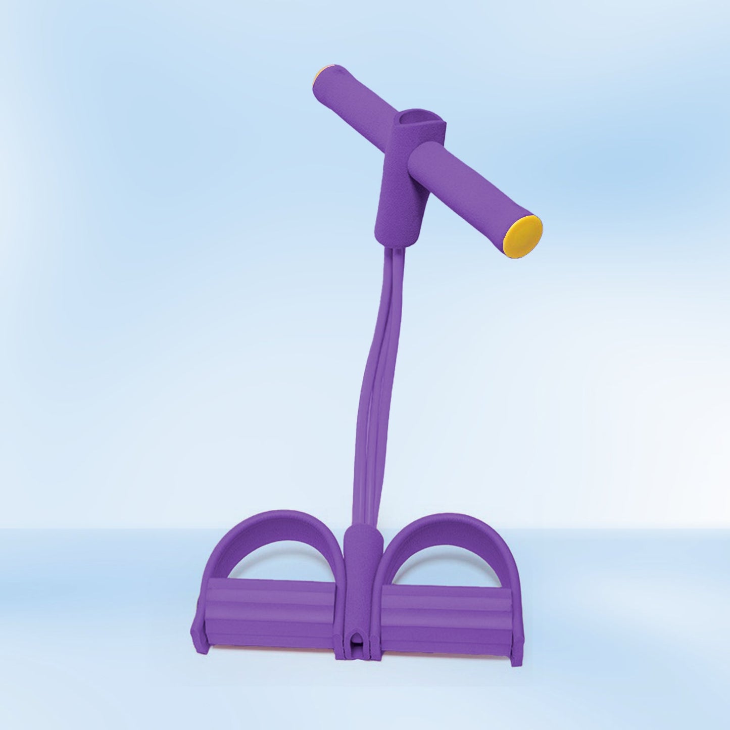 Multi-function resistance band pedal exerciser with foot loops and foam handles
