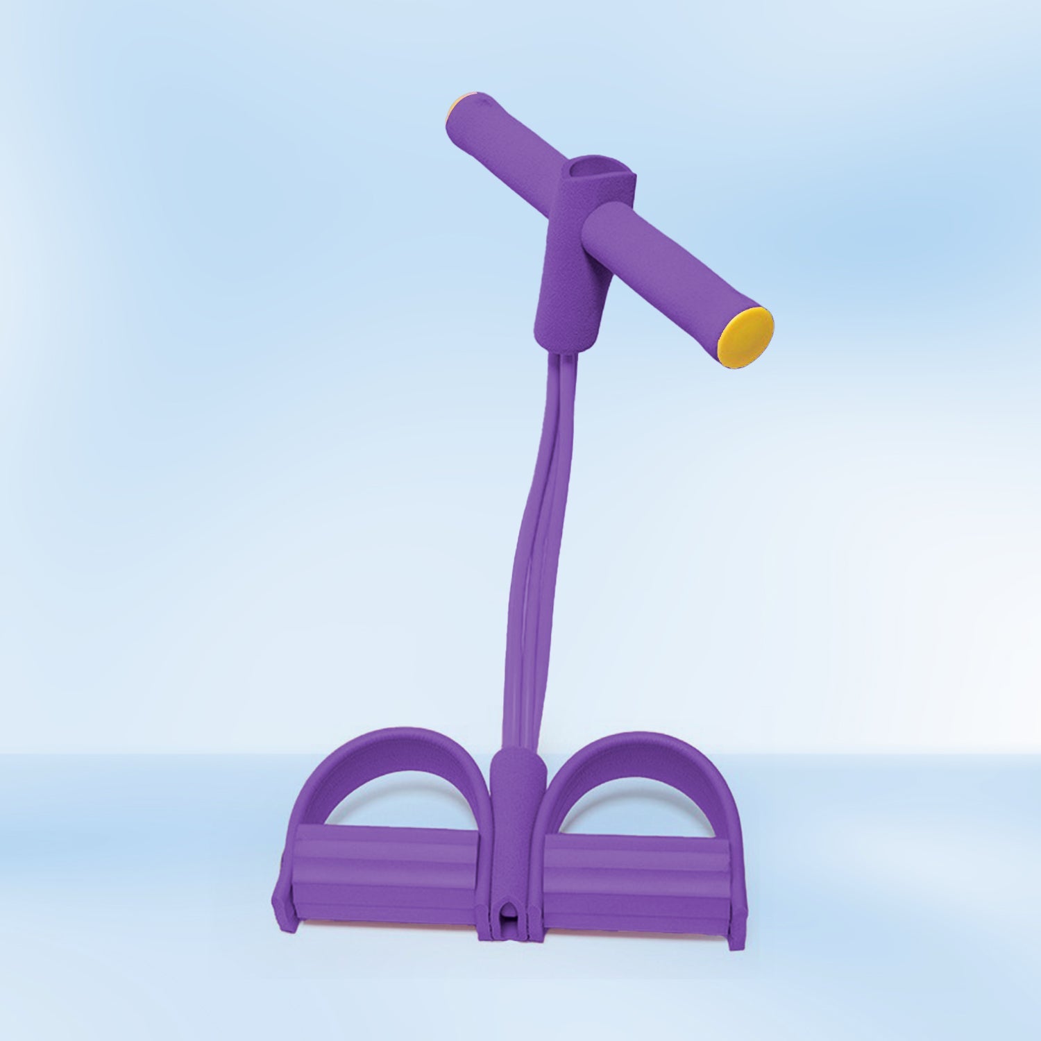 Multi-function resistance band pedal exerciser with foot loops and foam handles