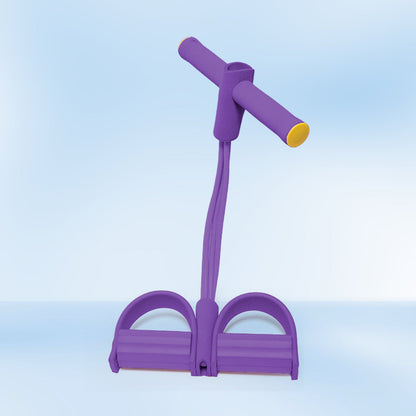 Multi-function resistance band pedal exerciser with foot loops and foam handles
