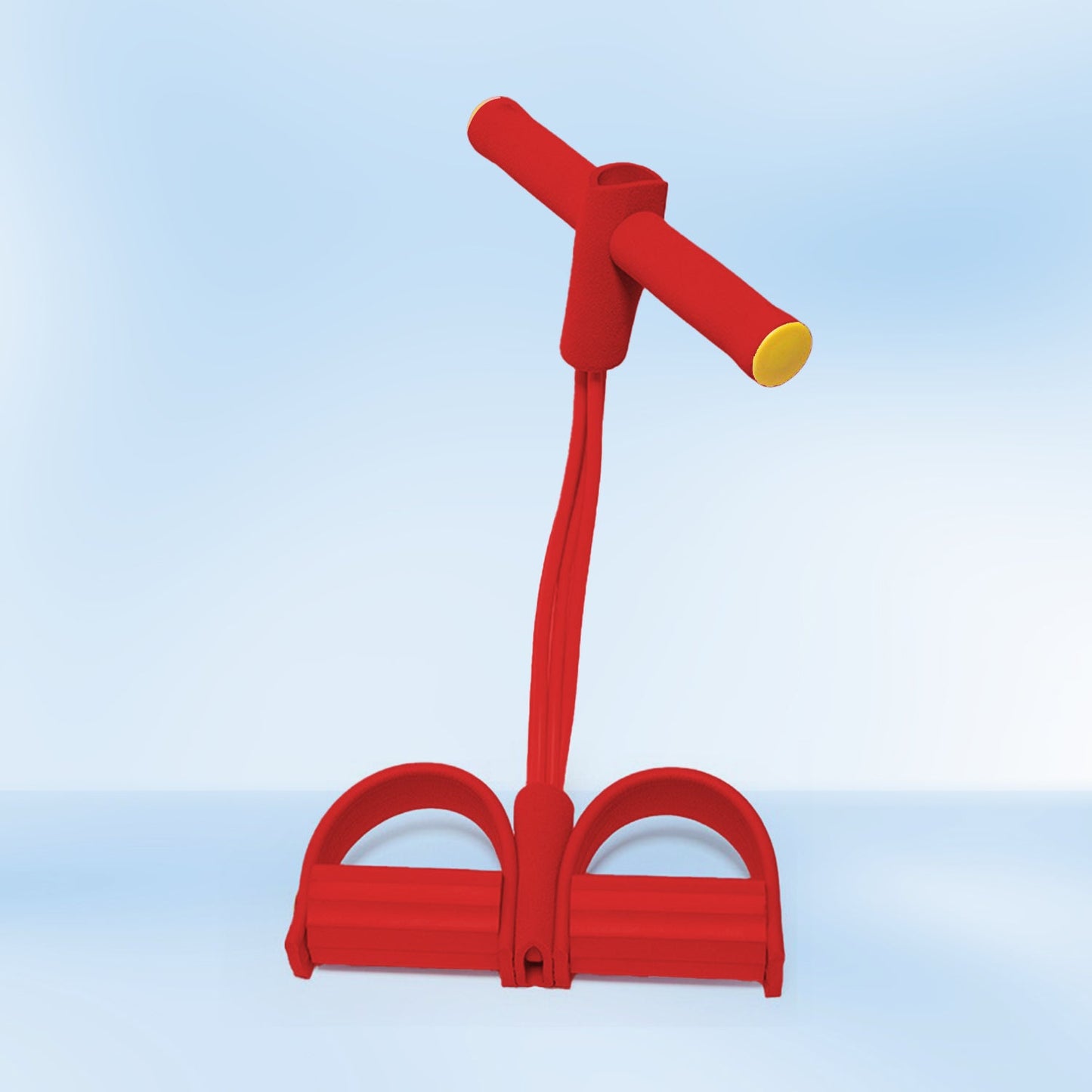 Multi-function resistance band pedal exerciser with foot loops and foam handles