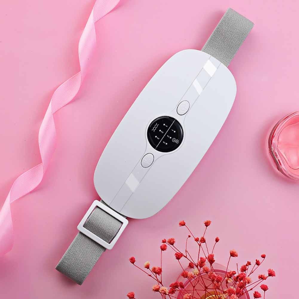 Cordless wearable menstrual heating pad belt with heat and vibration for period cramps