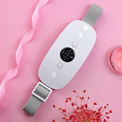 Cordless wearable menstrual heating pad belt with heat and vibration for period cramps