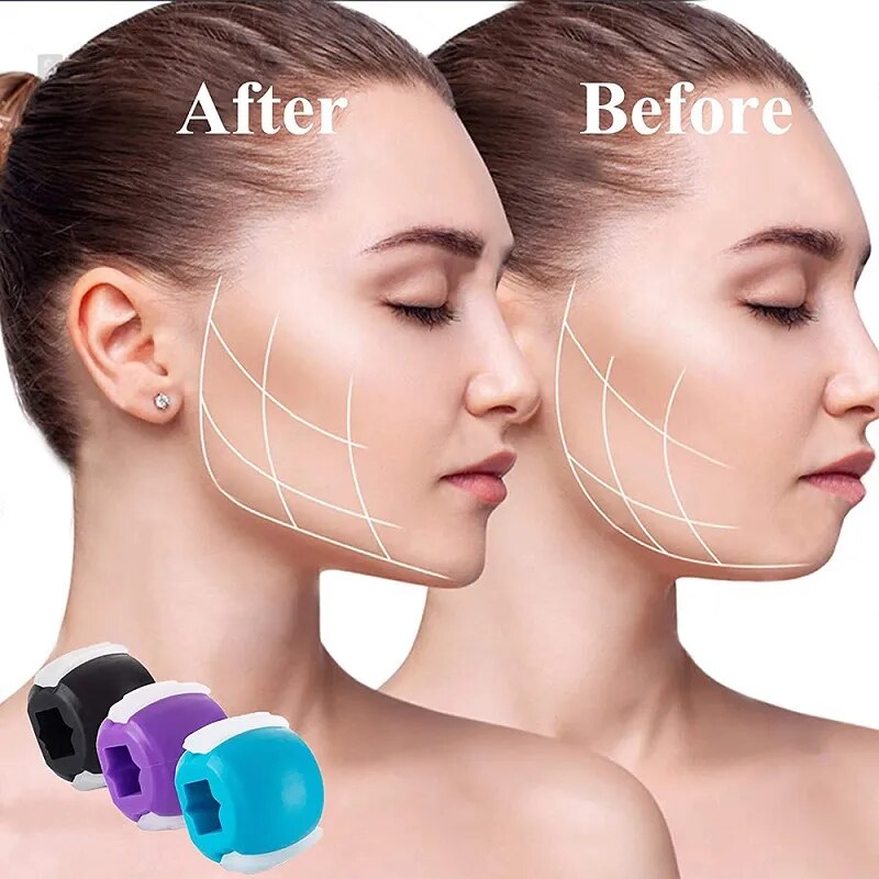 Silicone jawline exerciser jaw trainer for definition and tension