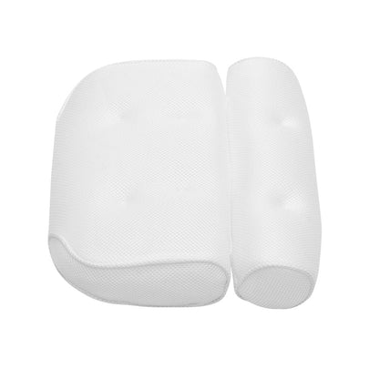 Orthopedic 4D mesh bath pillow for neck and back support in tub