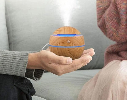 Mini wood grain ultrasonic aromatherapy essential oil diffuser