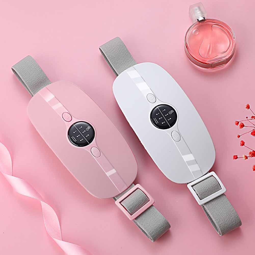 Cordless wearable menstrual heating pad belt with heat and vibration for period cramps
