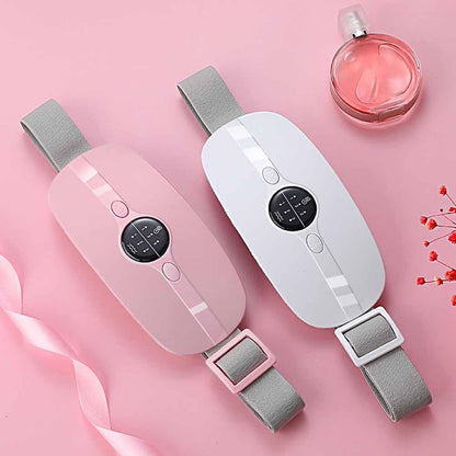 Cordless wearable menstrual heating pad belt with heat and vibration for period cramps