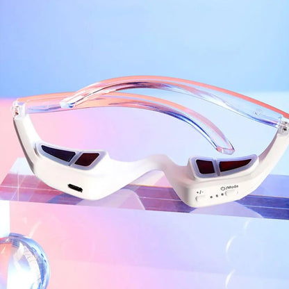 Under eye massager wand with heat and vibration for dark circles