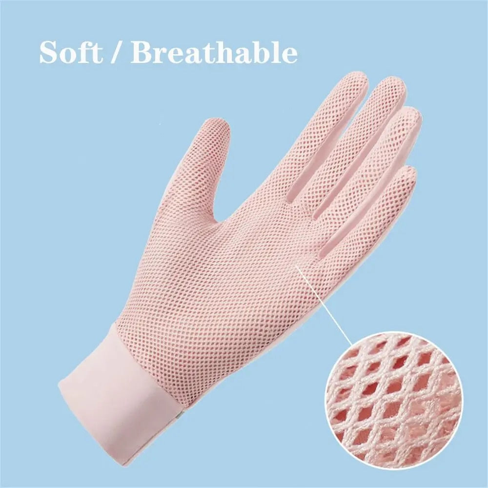 Anti-UV breathable mesh gloves for sun protection driving and outdoor