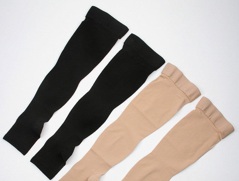 Thigh-high medical-grade compression stockings for edema and varicose