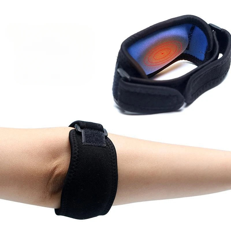 Adjustable elbow support strap compression band for tennis elbow