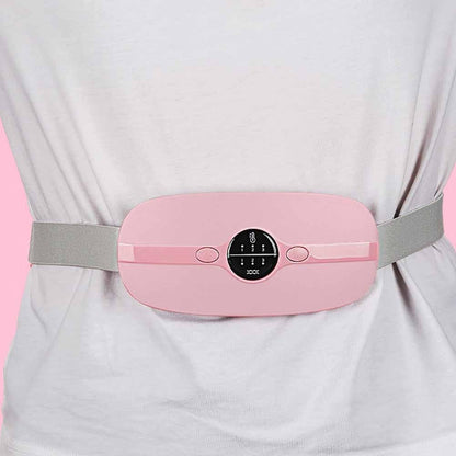 Cordless wearable menstrual heating pad belt with heat and vibration for period cramps