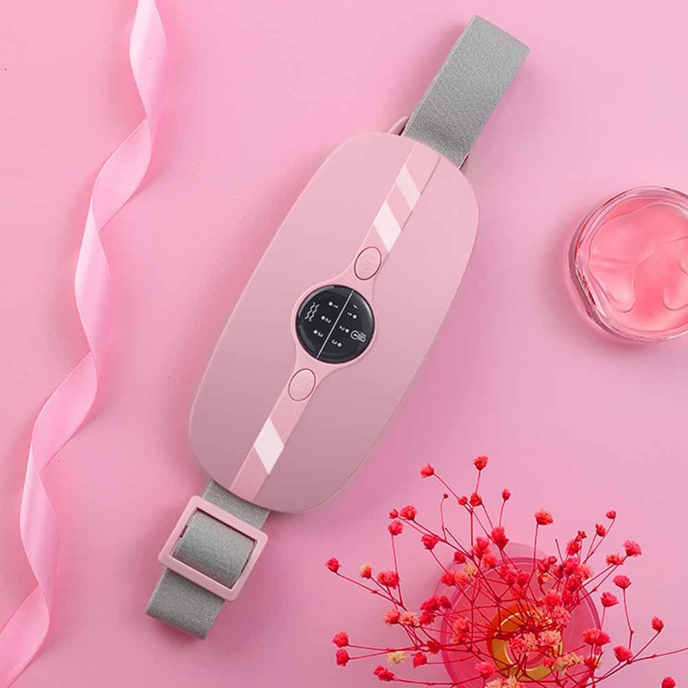 Cordless wearable menstrual heating pad belt with heat and vibration for period cramps