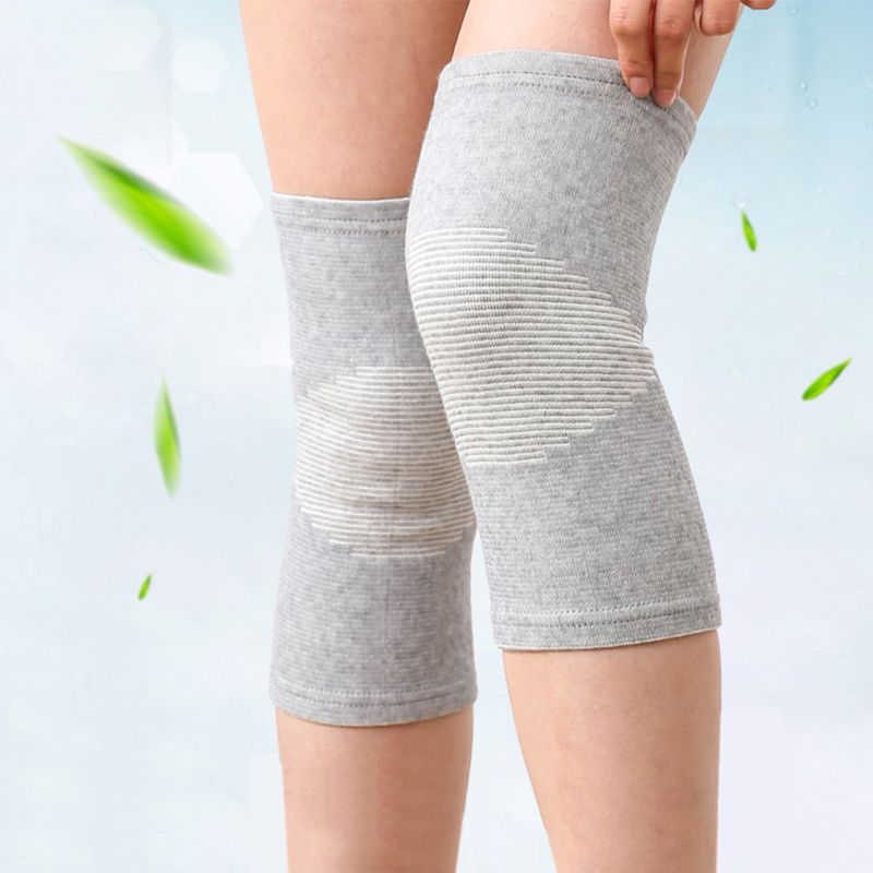 Bamboo-fiber breathable compression knee support sleeve pair