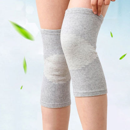 Bamboo-fiber breathable compression knee support sleeve pair