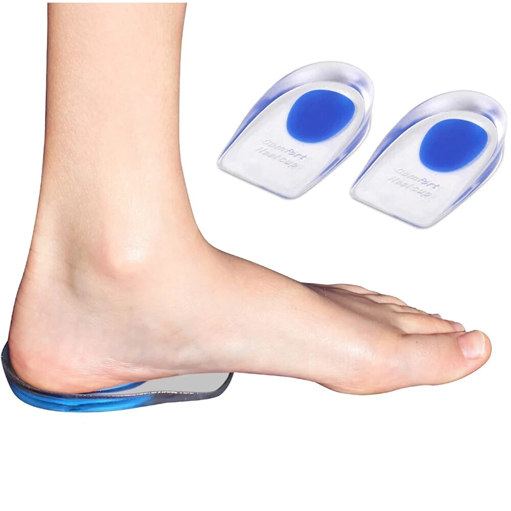 Gel heel cups cushion inserts for plantar fasciitis and heel spur