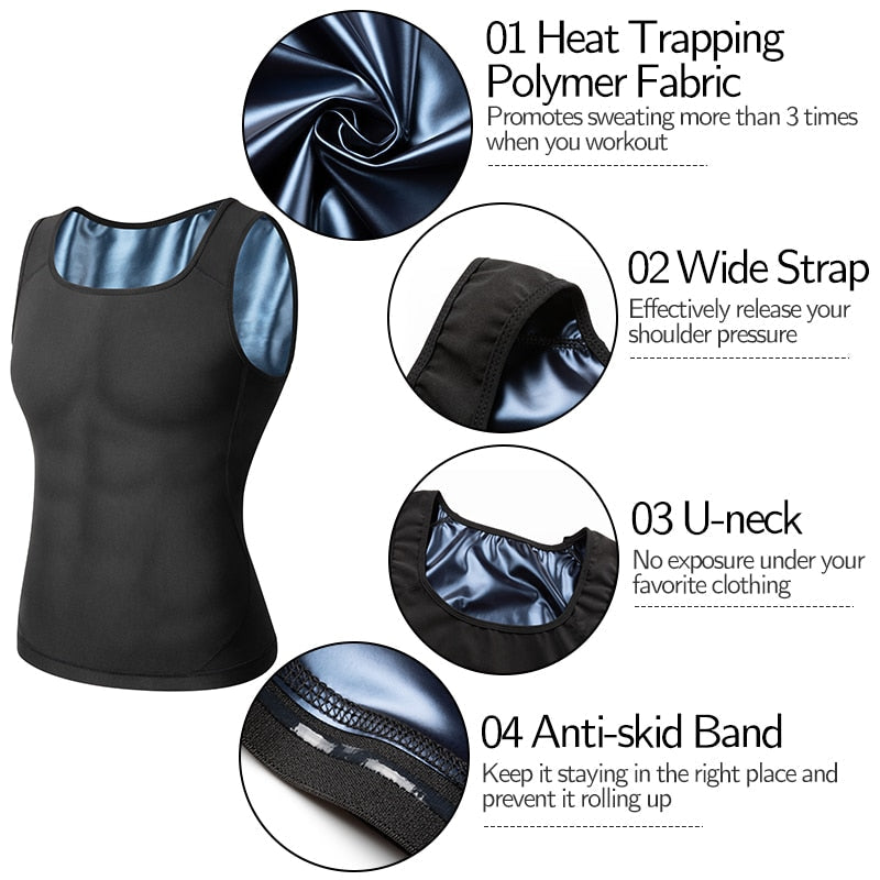 Heat-trapping sauna workout vest for calorie burn