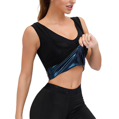Heat-trapping sauna workout vest for calorie burn