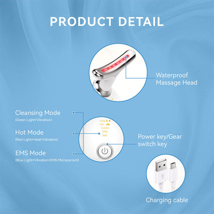 LED light therapy 7-color face and neck massager wand