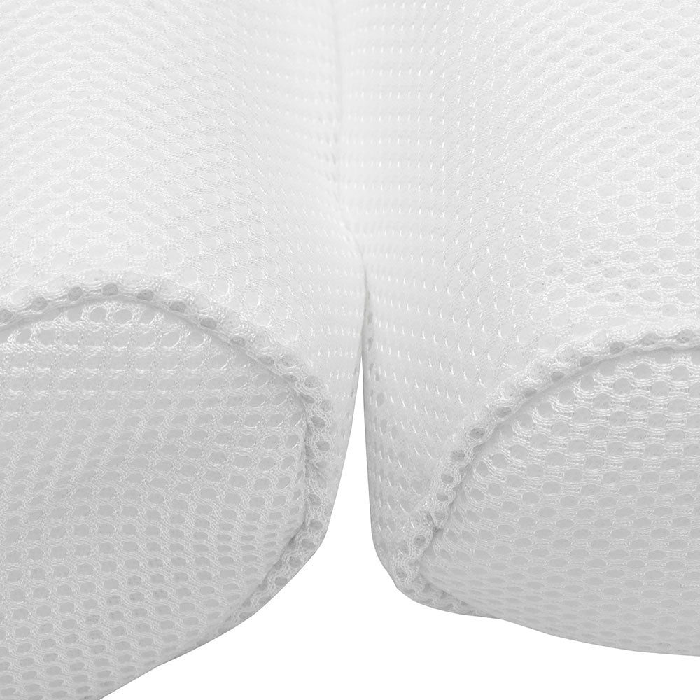 Orthopedic 4D mesh bath pillow for neck and back support in tub