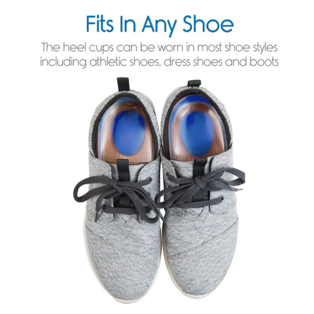 Gel heel cups cushion inserts for plantar fasciitis and heel spur