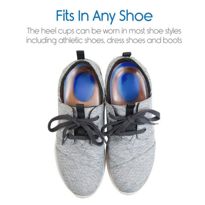 Gel heel cups cushion inserts for plantar fasciitis and heel spur