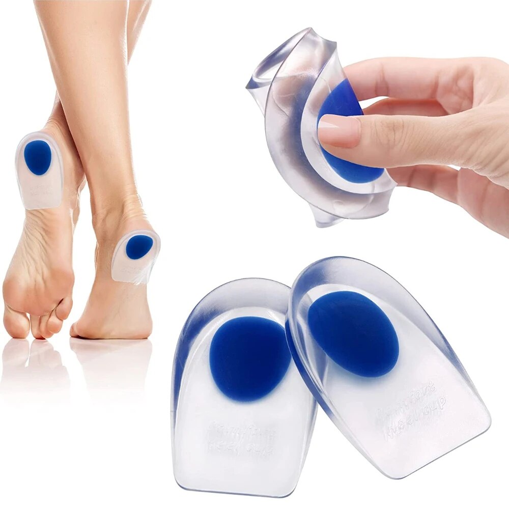 Gel heel cups cushion inserts for plantar fasciitis and heel spur