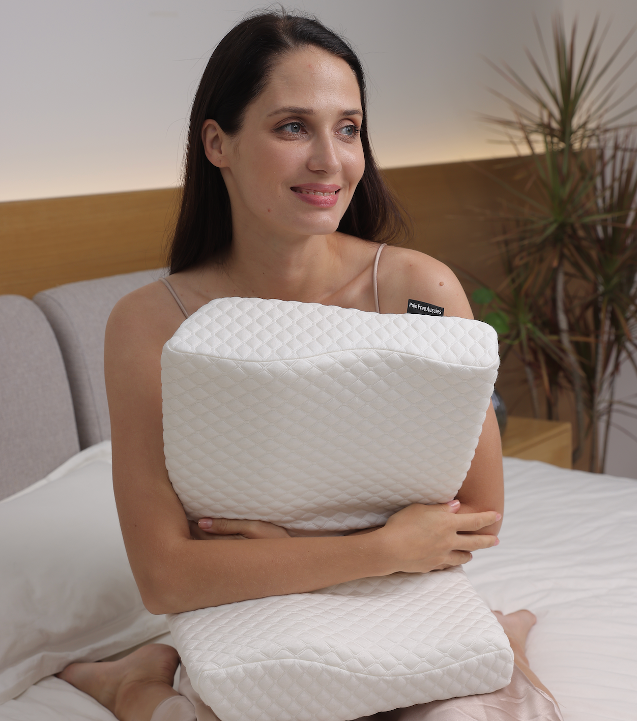 Memory foam cervical neck pillow for sleep support