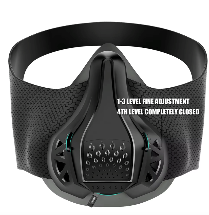 Lung training mask adjustable resistance