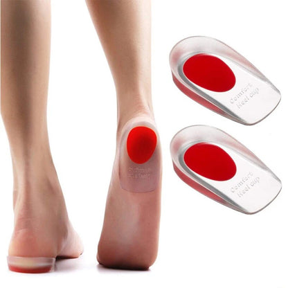 Gel heel cups cushion inserts for plantar fasciitis and heel spur