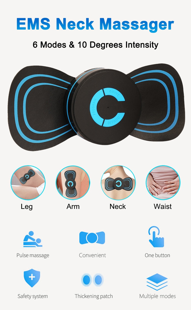 Wireless portable TENS EMS pulse massager for back, neck and muscle pain