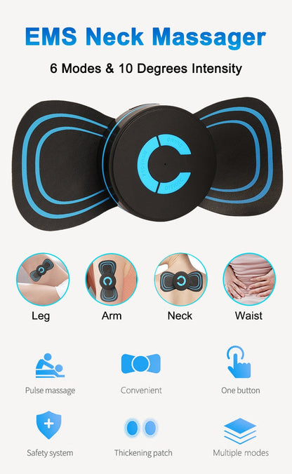 Wireless portable TENS EMS pulse massager for back, neck and muscle pain