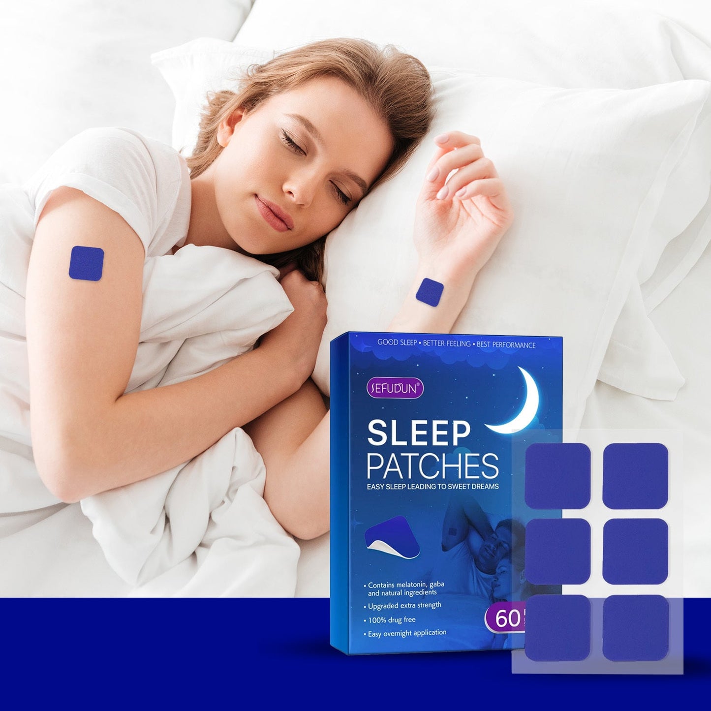 Overnight slow-release topical melatonin sleep patches