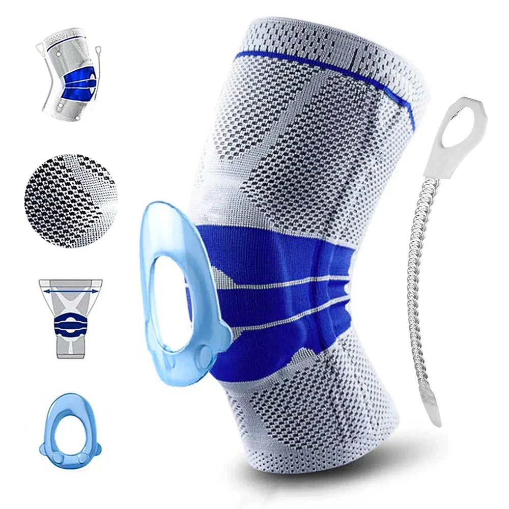 Adjustable knee support brace with lateral stabilizers for sports
