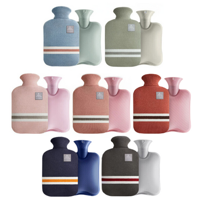 2L hot and cold water bottle with knit cover for cramps and muscle aches