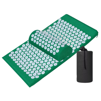 Acupressure mat and pillow set for back tension and stress relief