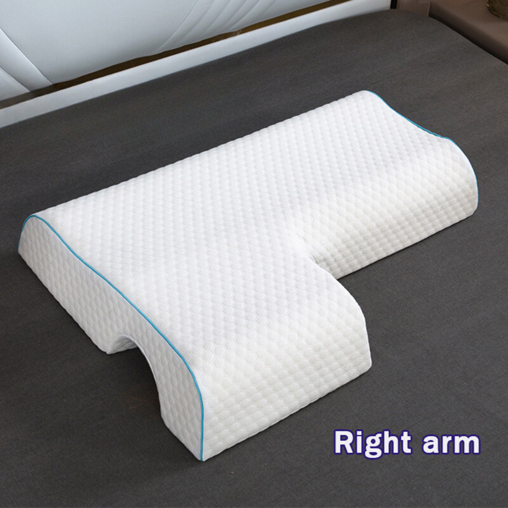 Shoulder relief pillow with flexible arm positions