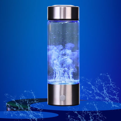 Portable 450mL hydrogen water bottle generator glass ionizer