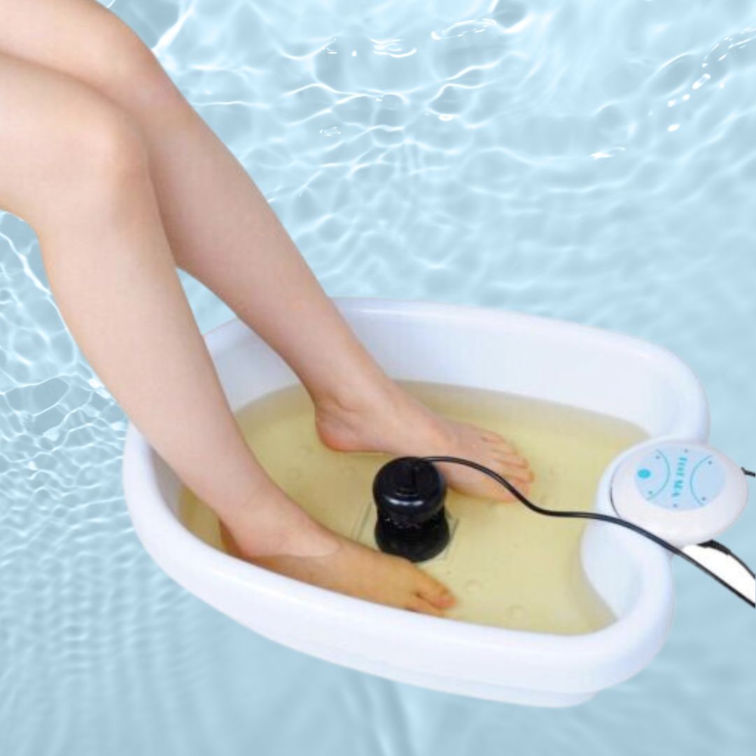 Ionic detox foot spa machine with ionizing array and basin