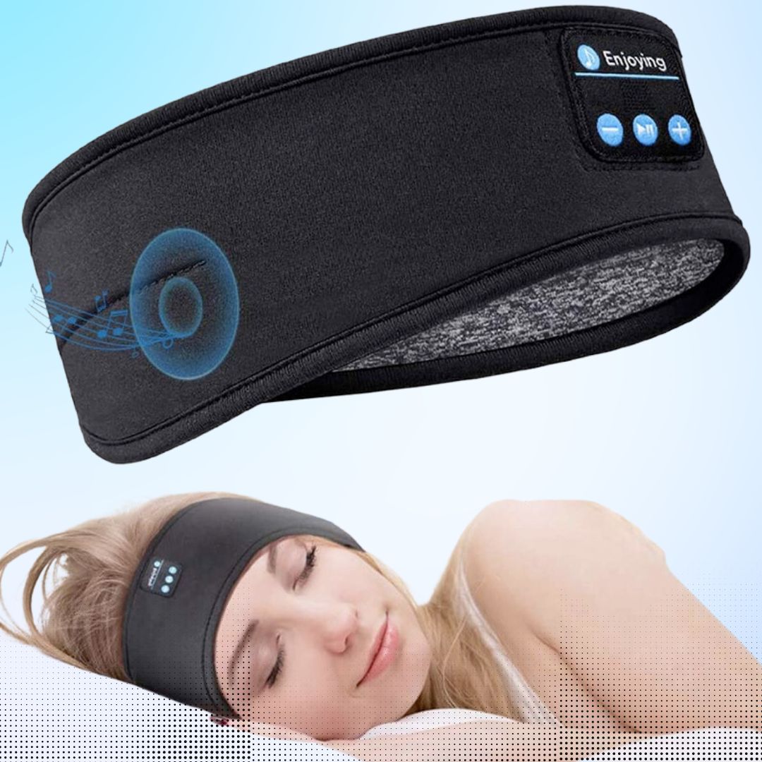 Bluetooth sleep headband with headphones and eye mask for side sleepers