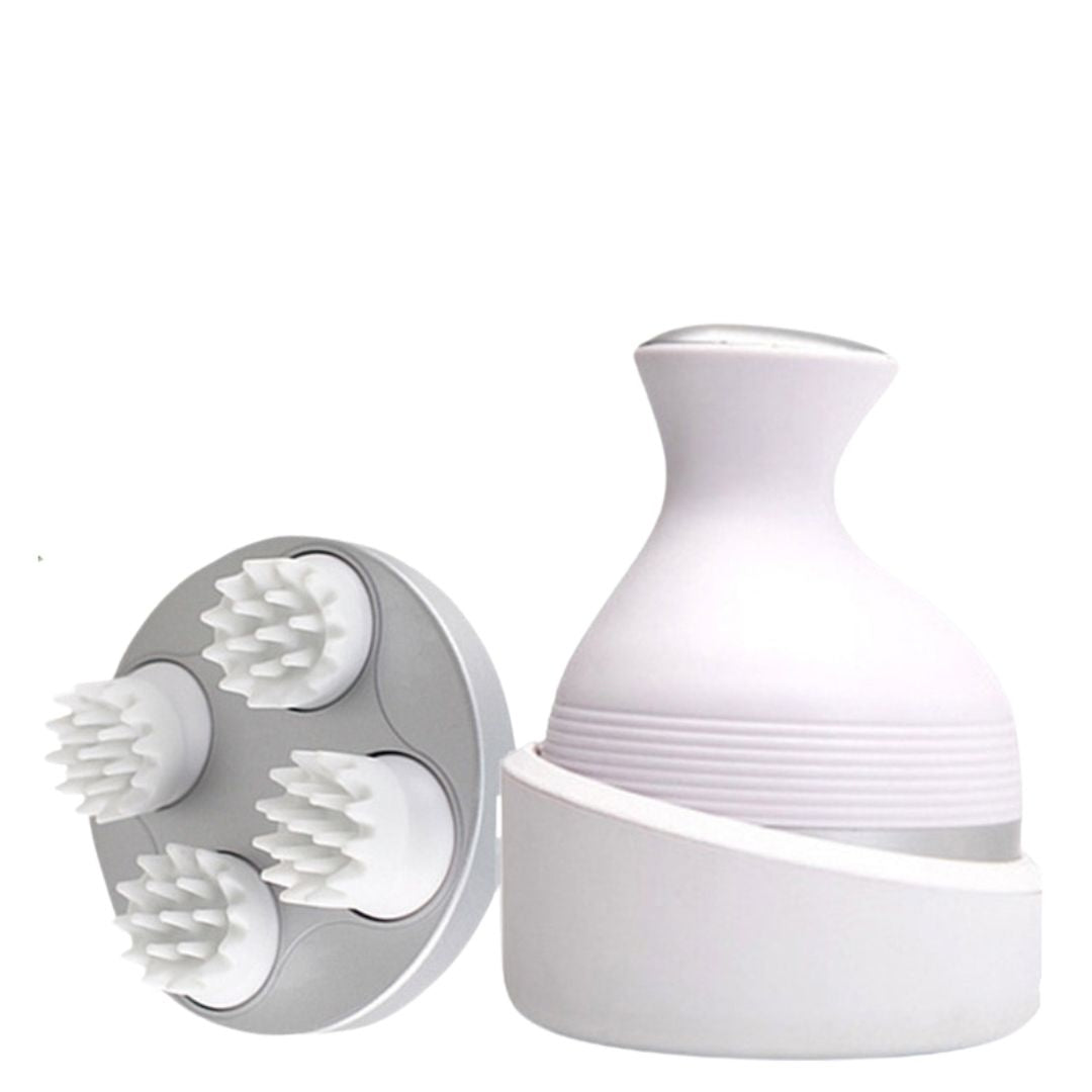 Waterproof electric rechargeable scalp massager for stress and tension headaches