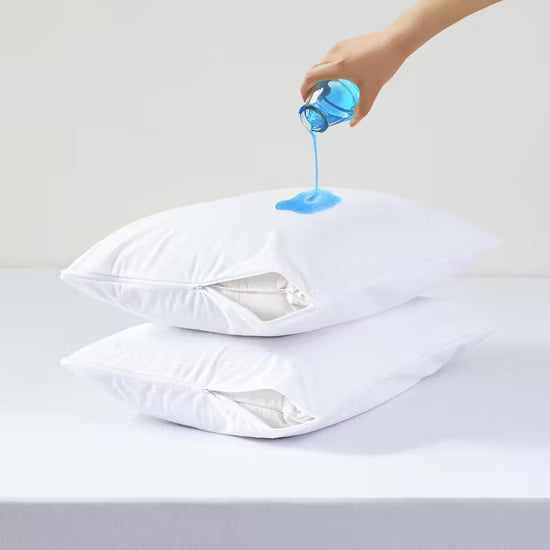 Waterproof allergen-blocking pillow protector cover