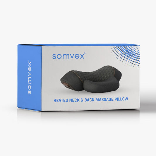 Heated neck and back shiatsu massage pillow
